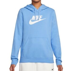 Nike Light Blue Hoodie with White Logo